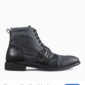 John Varvatos Fleetwood Cricket Boot In Lead Cavas Leather Grey